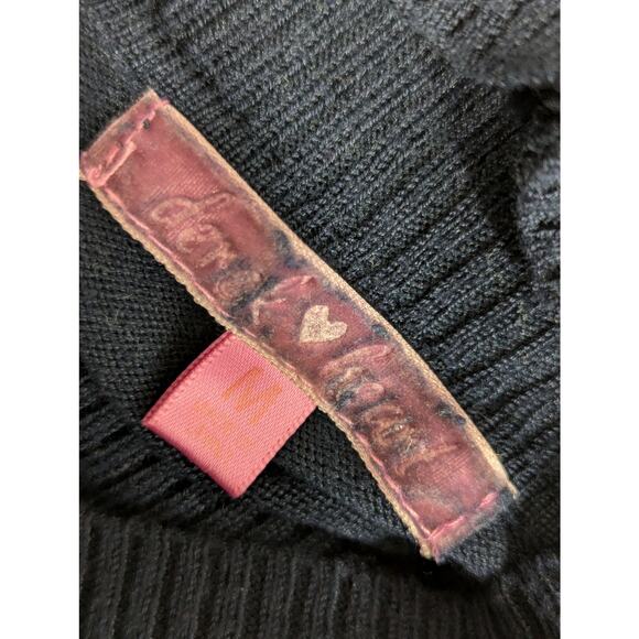 DEREK HEART! ADORABLE BLACK KNIT, COWL NECK, SHORT SLEEVE SWEATER DRESS! SZ M - Picture 5 of 8